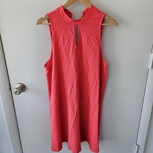 Size L Everly Coral keyhole halter dress